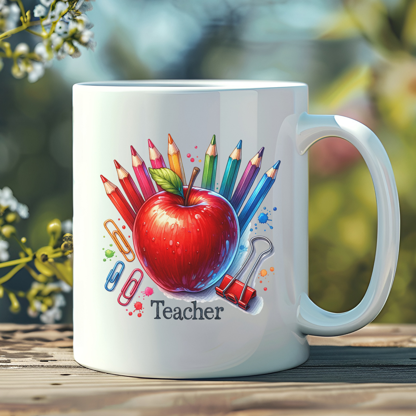 Big Red Apple Teacher Mug