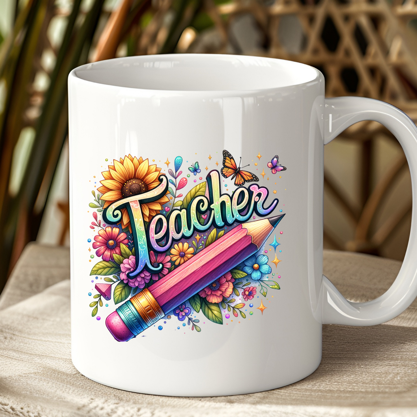 Teacher Pink Pencil Mug