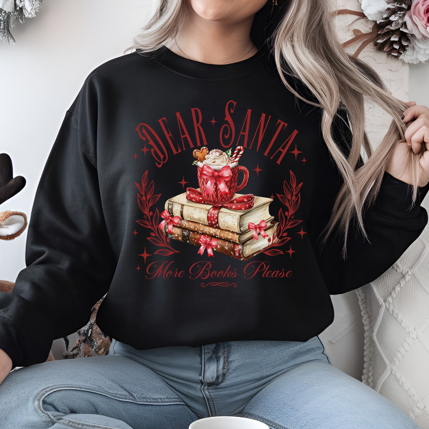 Dear Santa More Books Please Crewneck