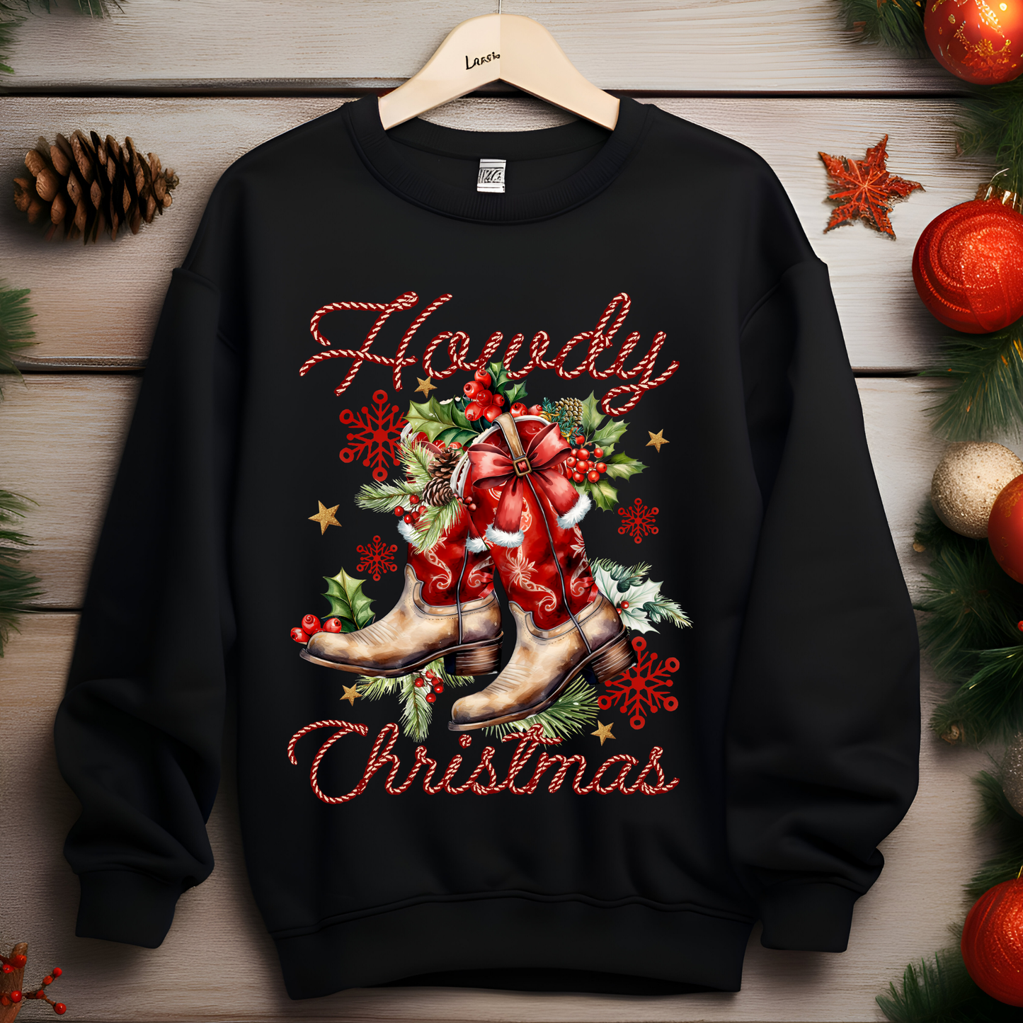 Howdy Christmas - Red Boots Crewneck