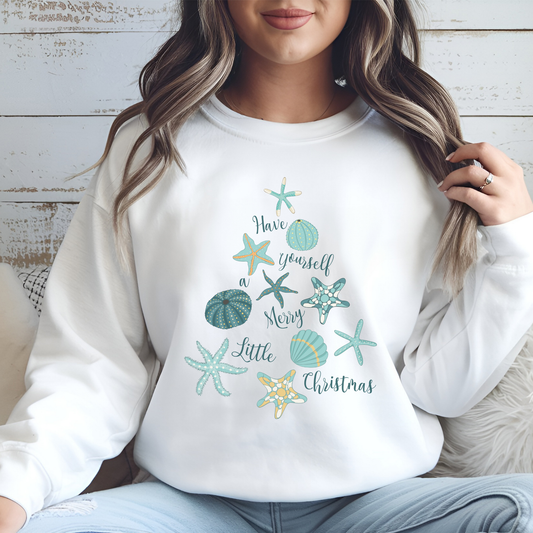 Sea Shell Christmas Tree Crewneck