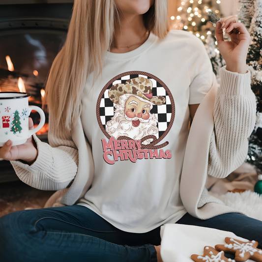 Merry Christmas - Santa with Cowboy Hat Shirt