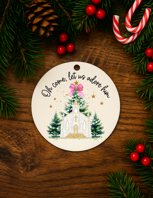 Oh Come Let Us Adore Him Ornament