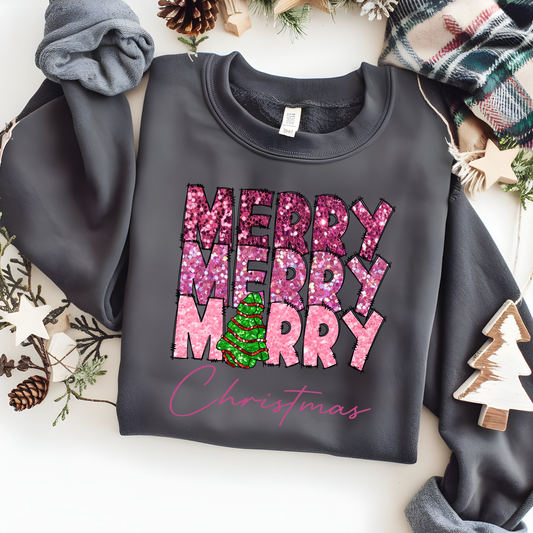 Merry, Merry, Merry Christmas Crewneck