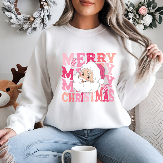 Pink Merry Christmas Crewneck