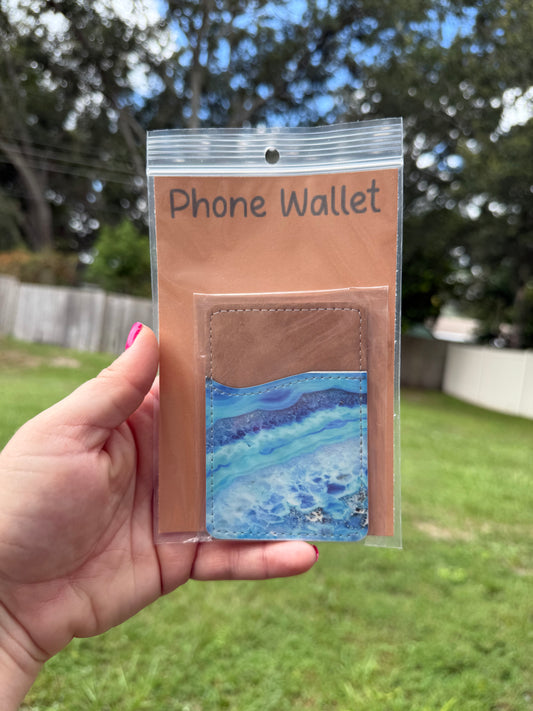 Slim Stick-On Phone Wallet – Card Holder for Smartphones - Beach Theme